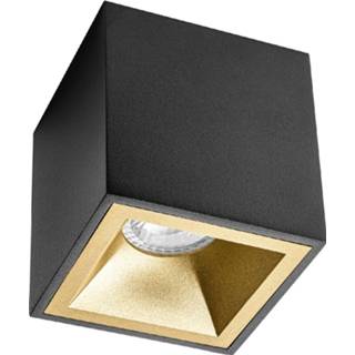 👉 Opbouwspot Gu10 - Pragmi Cliron Pro - Opbouw Vierkant - Mat Zwart/zilver - Aluminium - Verdiept - 90mm