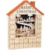 👉 Adventskalender bruin hout small Foot Kerst 33 X 49 Cm 8719817854233