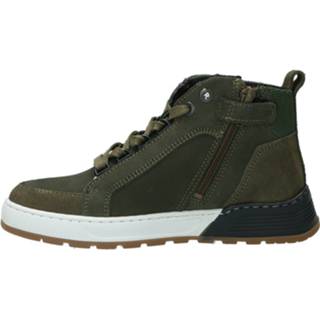 👉 Veterboots leer kunststof plat active rits textiel groen Bullboxer Veterboot 8717562045562