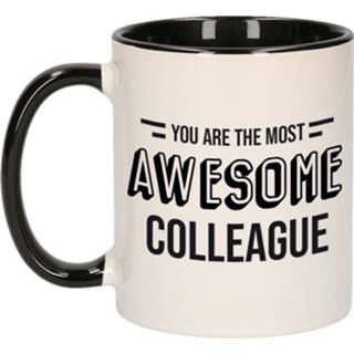 👉 Beker active zwart 1x stuks collega cadeau mok / the most awesome colleague