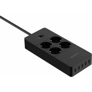 👉 Stekkerdoos zwart active Orico USB 4x schuko en 5x USB-laadpoort 4000W, 6954301149262