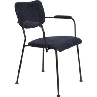 👉 Eetkamerstoel blauw metaal active Zuiver Benson Dark Blue Armsteun 8718548048867