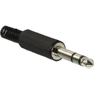 👉 Jack connector zwart active Soldeerbare 6,35mm Stereo (m) - Met Grommet 5412810174713