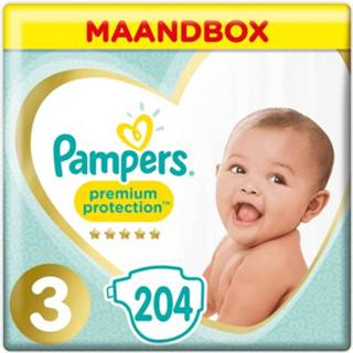 👉 Pamper 3 204 Pampers Premium Protection Maat - Luiers Maandbox 4015400855293