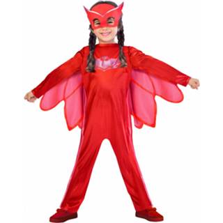 👉 Verkleedkostuum polyester rood Amscan Pj Masks Owlette 2-3 Jaar 13051799977