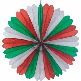 👉 Decoratiewaaier rood wit groen papier multikleur Decoratie Waaier Rood/wit/groen 8718758069560