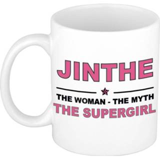 👉 Koffiemok multi keramiek vrouwen Namen / theebeker Jinthe The woman, myth supergirl 300 ml