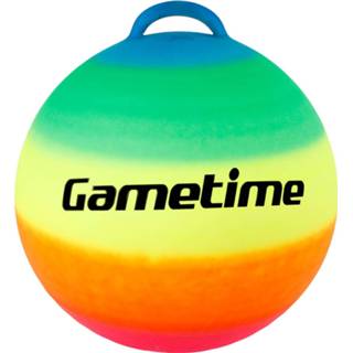 👉 Skippybal kunststof geel Gametime - Regenboog 55cm 8713219349243