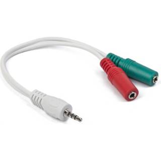 Adapterkabel wit active 4-polige 2x 3,5mm (v) - Jack (m) CTIA 0,2 meter 8716309073950