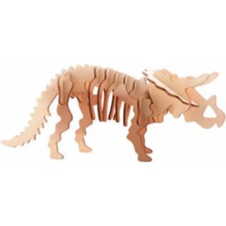 👉 Puzzel houten active 3D dinosaurus Triceratops 21 cm
