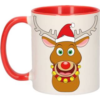 👉 Beker keramiek keramisch multikleur Kerst Mok / Rudolph - 300 Ml Koffiebeker 8719538744530