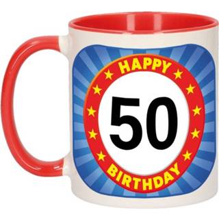 👉 Beker keramiek keramisch multikleur 50 Jaar Mok / - 300 Ml Verjaardag Koffiebeker 8719538744561