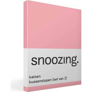 👉 Kussenslop roze flanel Snoozing - Kussenslopen Set Van 2 60x70 8718801107300
