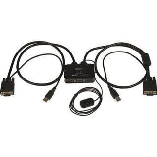 👉 Afstands bediening active StarTech 2-poorts USB VGA-kabel KVM-switch - met USB-voeding en afstandsbediening