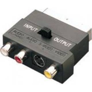 👉 Scart adapter active zwart 3 RCA Tulp + S-video - 4012386083252
