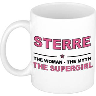 👉 Koffiemok multi keramiek vrouwen Namen / theebeker Sterre The woman, myth supergirl 300 ml