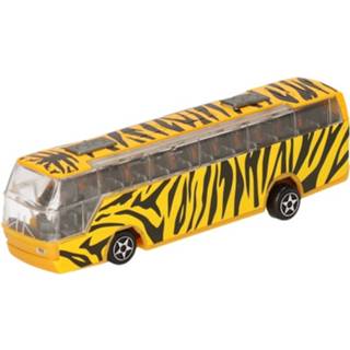 👉 Geel kunststof multikleur Een Bus Speelgoedauto Met Zebra Print 14 Cm 8719538724822