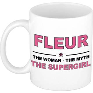 👉 Koffiemok multi keramiek vrouwen Namen / theebeker Fleur The woman, myth supergirl 300 ml