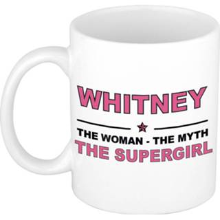 👉 Koffiemok multi keramiek vrouwen Namen / theebeker Whitney The woman, myth supergirl 300 ml