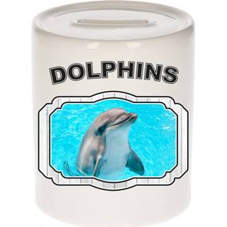 👉 Spaarpot active kinderen Dieren dolfijn - dolphins/ dolfijnen spaarpotten 9 cm