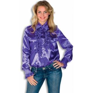 👉 Shirt paars synthetisch vrouwen Rouches voor dames