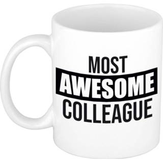 👉 Beker active 1x stuks collega cadeau mok / most awesome colleague