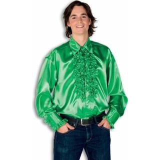 👉 Luxe heren rouche overhemd groene