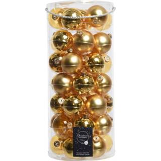 👉 Kerstbal gouden glas active Tube met 49 kerstballen van 6 cm