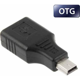 👉 Mini USB Male naar USB 2.0 vrouwelijke adapter met OTG-functie (zwart)