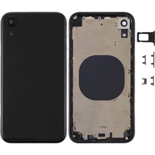 👉 Achterkant behuizingsdeksel met cameralens&simkaartvak&zijtoetsen voor iPhone XR (zwart)
