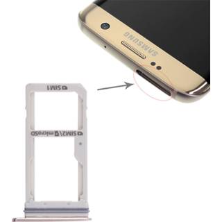 👉 2 SIM-kaart Lade / Micro SD-kaart Lade voor Galaxy S7 Edge (goud)