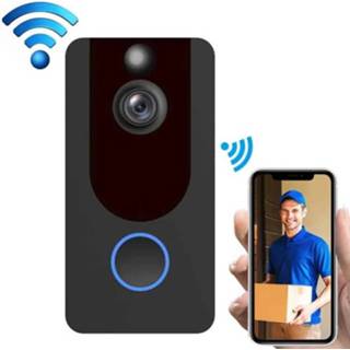 👉 Deurbel zwart active V7 standaardeditie 1080P draadloze wifi slimme deurbel, ondersteuning bewegingsdetectie en infrarood nachtzicht tweerichtingsstem (zwart) 6922343544642