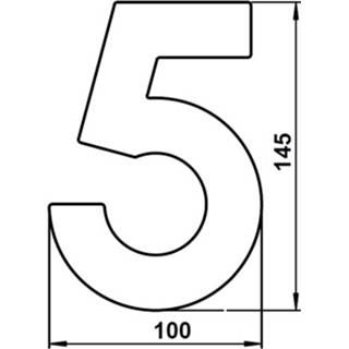👉 Huis nummer staal aluminium Huisnummer 5 - roestvrij