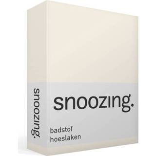 👉 Badstof hoeslaken katoen polyester wit Snoozing - 80% 20% Lits-jumeaux (180x200/220 Of 200x200 Cm) Ivoor 8719151009948