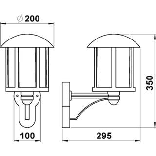 👉 Buitenwandlamp Albert Leuchten transparant a++ zwart Genefe, met sensor,