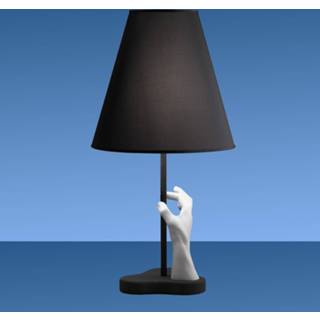 👉 Crème-wit zwart mannen Opvallende design-tafellamp Mano