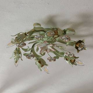 👉 Plafond lamp lichtgroen licht Bloemige plafondlamp Tulipe 6-lichts