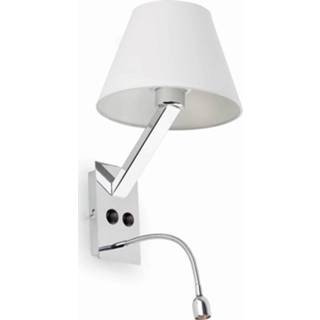 👉 Leeslamp wit zilver Flexibele LED-wandlamp Moma-2 met