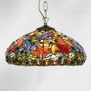 👉 Hanglamp multicolor Bloemrijke Elaine in Tiffanystijl 1xE27