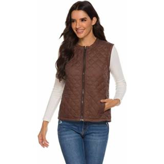 👉 Vest active jas vrouwen Dames winter kort katoenen (kleur: koffie maat: gratis maat)