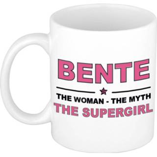 👉 Beker vrouwen Bente The woman, myth supergirl cadeau koffie mok / thee 300 ml