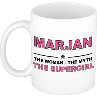 👉 Koffiemok multi keramiek vrouwen Namen / theebeker Marjan The woman, myth supergirl 300 ml