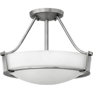 👉 Plafond lamp nikkel a++ antiek Plafondlamp Hathaway met afstand, Ø 41 cm