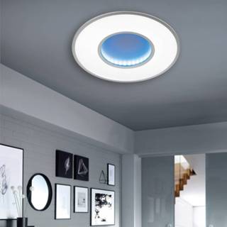 👉 Plafond lamp metaal zilver mat a+ LED plafondlamp Jona met afstandsbediening