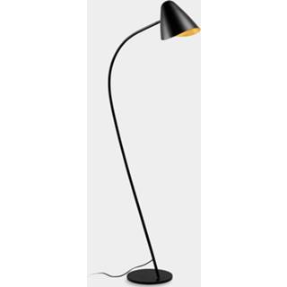 👉 Vloer lamp lex goud a++ zwart staal LEDS-C4 Organic vloerlamp, kop gezwenkt