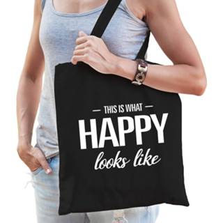 👉 Active vrouwen zwart This is what happy looks like cadeau tas voor dames