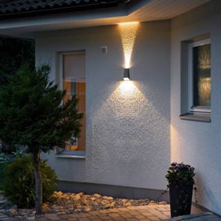 👉 Buiten wandlamp aluminium a+ antraciet LED buitenwandlamp Imola dubbele lichtkegel