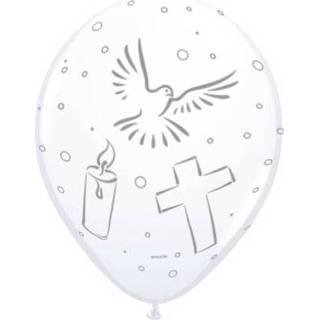 👉 Thema ballon One Size wit 8x stuks Eerste Communie feest ballonnen 30 cm - Feestartikelen en versieringen 8718758980148