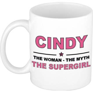 👉 Beker vrouwen Cindy The woman, myth supergirl cadeau koffie mok / thee 300 ml