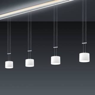 👉 Hang lamp metaal mat nikkel Amazon Alexa IOS app warmwit a+ BANKAMP Strada Gracia hanglamp, 4-lamps, 185 cm